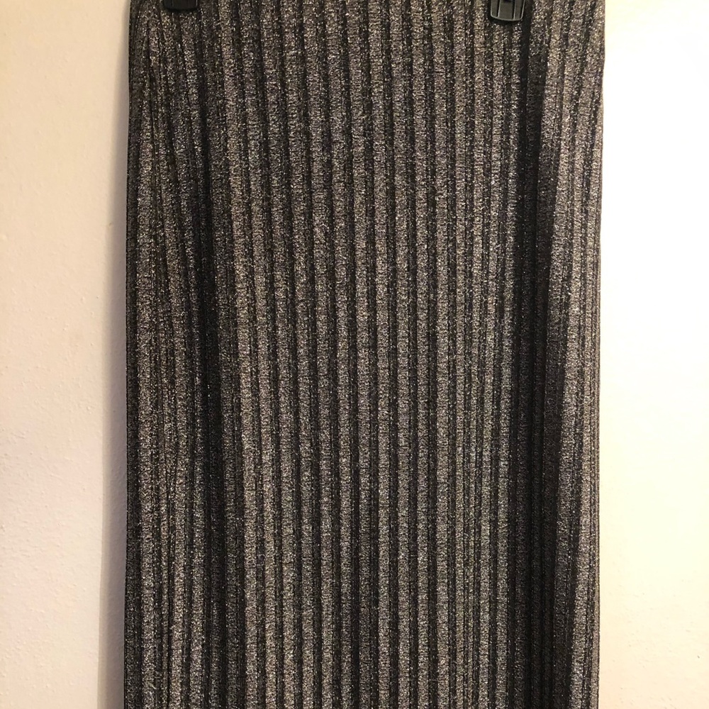 Long Black and Silver skirt.